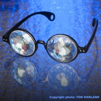 Black frame with rainbow lenses Black frame with rainbow lenses